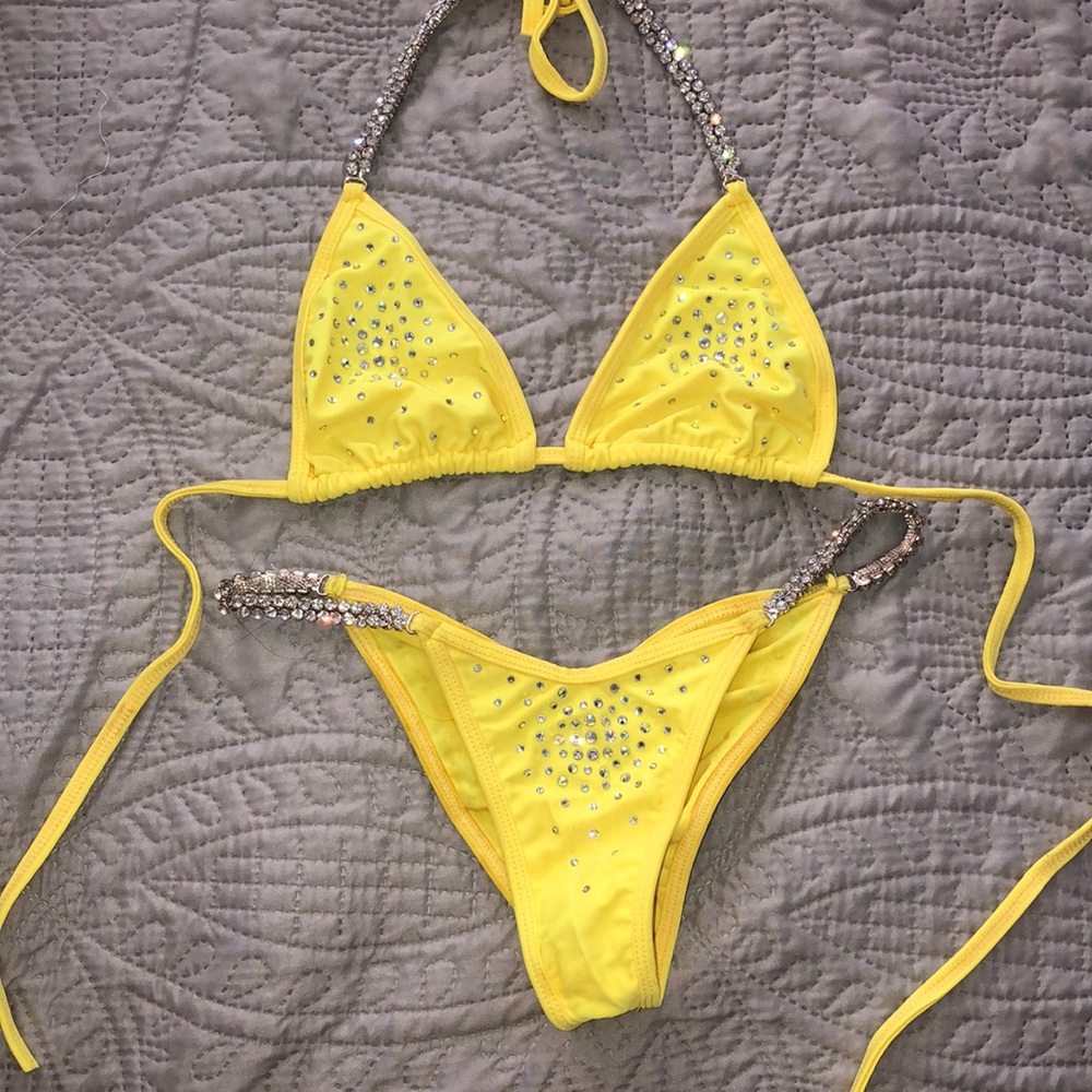 Yellow competition bikini size small
